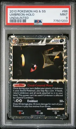 Pokemon Umbreon Prime 86/90 PSA 9 MInt HG SS Undaunted Holo Rare 2010 - Image 1
