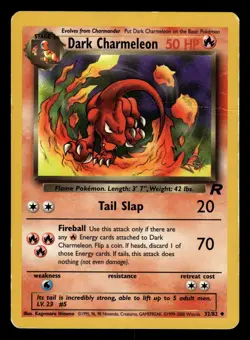 Dark Charmeleon 32/82 W Stamp Team Rocket Pokemon Card - 2 - Image 1
