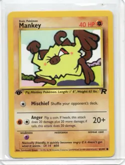Pokemon Card - Mankey - 61/82 - Team Rocket - 1st Edition - 2000 - Image 3
