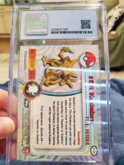 Pokemon Topps Series 1 Kadabra #64 Fourth Print Rainbow Foil CGC 9 - Image 3