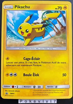 Carte Pokemon PIKACHU SM81 PROMO HOLO Soleil et Lune SL3.5 FR NEUF - Image 1