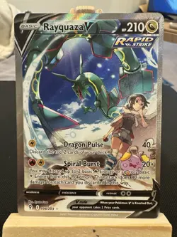 2021 Pokemon Card SWSH Evolving Skies Rayquaza V ALT ART 194/203 NM - Image 1