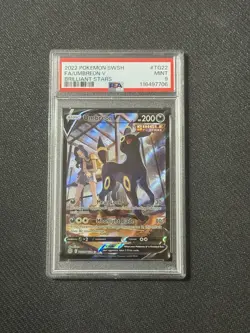 2022 Pokemon SWSH Brilliant Stars Umbreon V TG22 PSA 9 Mint Full Art Trainer - Image 1