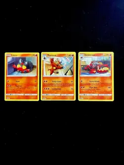 Litten, Torracat, Incineroar - 3 Fire Starter Cute Pokemon Cards - All Same Set - Image 1