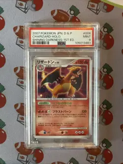 2007 Pokemon JPN D & P Shining Darkness 1st ED #006 Charizard Holo PSA 9 MINT - Image 1