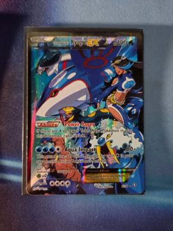 Pokemon TCG Kyogre EX Double Crisis Team Aqua Holo Rare Card LP/MP Full Art - Image 1