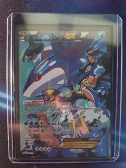 Pokemon TCG Kyogre EX Double Crisis Team Aqua Holo Rare Card LP/MP Full Art - Image 3
