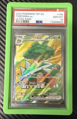 2024 Pokemon TEF EN #185 Torterra EX Ultra Rare PSA 10 GEM MINT - Image 1