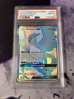 2019 Pokemon Sun & Moon Hidden Fates ARTICUNO FULL ART GX #SV54 PSA 10 💎 MINT - Image 1