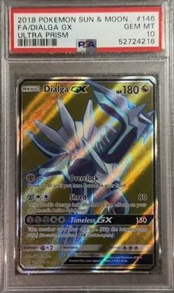 Pokemon Sun And Moon Ultra Prism Dialga GX Full Art 146/156 PSA 10 - Image 1