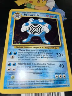 Poliwrath Holo WOTC Pokemon Card 13/102 Base Set Rare, Vintage 1999 LP - Image 2