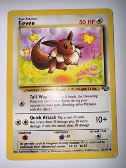 Pokemon TCG Eevee Jungle 51/64 Regular Common 1st Edition Card - Image 1