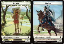 Human // Knight Double-Sided Token, Foundations, Lightly Played x 1 MTG - Image 1