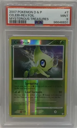 Pokemon Celebi Mysterious Treasures Reverse Holo Foil Rare #7 PSA 9 Mint - Image 1