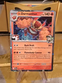 N's Darmanitan Holo Pokemon Prize Pack Series 7 Promo Pokemon Card NM/LP - Image 1