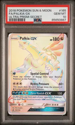 Palkia GX Secret Rare Holo Card PSA 10 165/156 Sm-Ultra Prism - Image 1