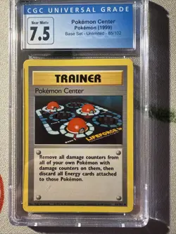 Pokemon Center Base Set Unlimited Common Card CGC 7.5 - Image 1