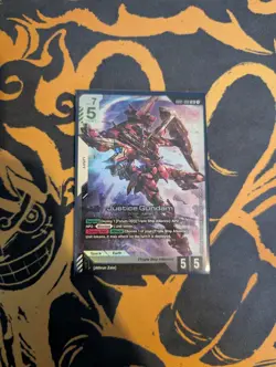 Official Gundam Card Game ENGLISH Justice Gundam GD01-066 LR (FOIL, MINT) - Image 1