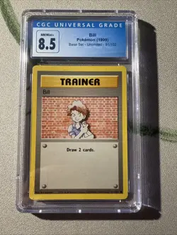 Pokemon TCG Bill Base Set Unlimited Common Card 91/102 CGC 8.5 - Image 1