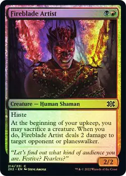 Fireblade Artist Double Masters 2022 MTG MAGIC CREATURE HUMAN SHAMAN FOIL - Image 1