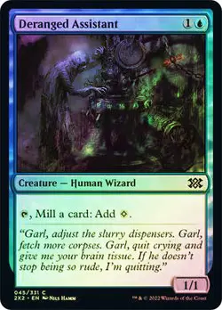 Deranged Assistant Double Masters 2022 MTG MAGIC CREATURE HUMAN WIZARD FOIL - Image 1