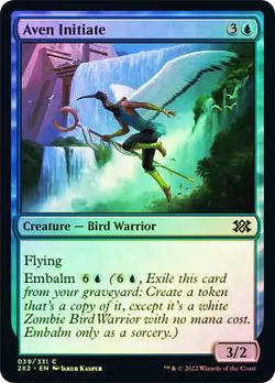 Aven Initiate Double Masters 2022 MTG MAGIC CREATURE BIRD WARRIOR FOIL - Image 1