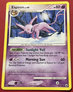 Espeon Majestic Dawn 18/100 - Regular Rare Pokemon Card Nintendo 2008 Light Play - Image 1