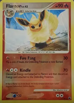 Pokemon: Flareon 19/100 Majestic Dawn Reverse HOLO RARE 2008 TCG NM - Image 3