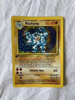 Machamp Rare Holo Base Set 1st First Edition Pokemon TCG WOTC 1999 - Image 1