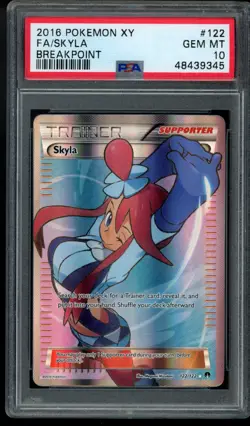 PSA 10 Skyla Breakpoint Full Art Trainer 122 XY English Pokemon Card 2016 - Image 1