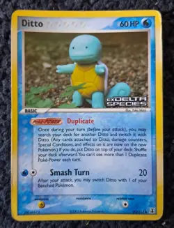 Pokemon Card Ditto / Squirtle Reverse Foil Holo 40/113 Ex Delta Species PL - Image 1