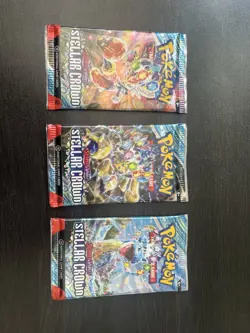 Pokemon Tcg Stellar Crown Booster Packs x3 - Sealed - Image 1