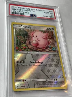 2019 POKEMON SUN & MOON HIDDEN FATES #46 CHANSEY PSA 10 REV. FOIL - Image 3