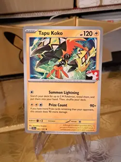 Tapu Koko Pokemon Prize Pack Series 7 Promo Pokemon Card NM/LP Stamp - Image 1