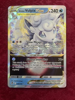 Pokemon TCG Alolan Vulpix VSTAR Ultra Rare 034/195, Silver Tempest (NM) - Image 1