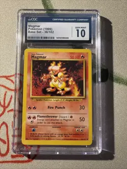 CGC GEM MINT 10 Magmar Base Set 1999 Unlimited Pokemon Card #36/102 - Image 1