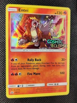 Entei - SM219 - Holo Promo, Cosmic Eclipse STAMPED - Pokemon Card - NM - Image 1