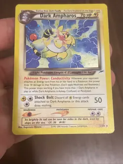 Pokemon Dark Ampharos TCG Neo Destiny Card 1/105 Unlimited Holo Rare (See Pics) - Image 4