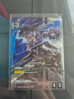 Gundam Card Game. GD01-006 Rare Plus Foil. Delta Plus Unit. - Image 1
