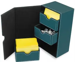 BCW Teal Leatherette Deck Box Vault LX 200 Hold Sleeved Topload Gaming CCG Cards - Image 1