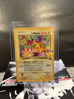 Pokemon Pikachu Birthday Celebrations Black Star Promo Card. NM Light Holo Bleed - Image 1