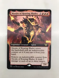 Myojin of Roaring Blades Extended Borderless MTG Magic Card NM Mint Neon NEC - Image 1