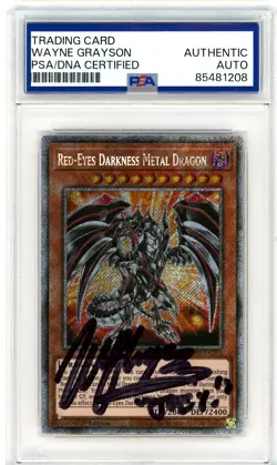 PSA Signed Red-Eyes Darkness Metal Dragon Platinum SR RA03 Wayne Grayson Joey - Image 1