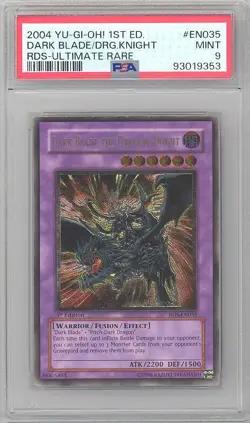 PSA 9 - YuGiOh Card RDS-EN035 -DARK BLADE THE DRAGON KNIGHT (ultimate) *1st Ed* - Image 1