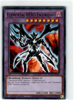 Yu-Gi-Oh! Elemental Hero Escuridao Common BLC1-EN141 Lightly Played 1st Edition - Image 1
