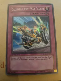 TDGS-EN074 Gladiator Beast War Chariot Super Rare 1st Edition LP Yugioh Card - Image 1