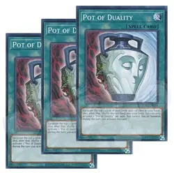 Yugioh - Pot of Duality x 3 - NM - Plus Free Holographic Card - Image 1