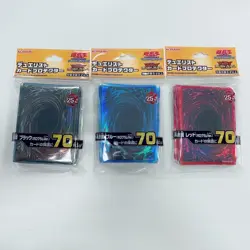 Lot 3 YuGiOh Standard Back Design Black Blue Red Set 70 Pcs Rush Duel Sleeve JPN - Image 1
