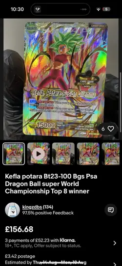 Dragon Ball Super Card Game Top 8 World Championship Set Bundle Winner Bgs Psa - Image 1