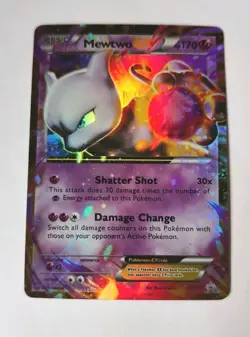 MINT Pokemon TCG Mewtwo EX XY107 Black Star Promo Holo Card 2016 - Image 1
